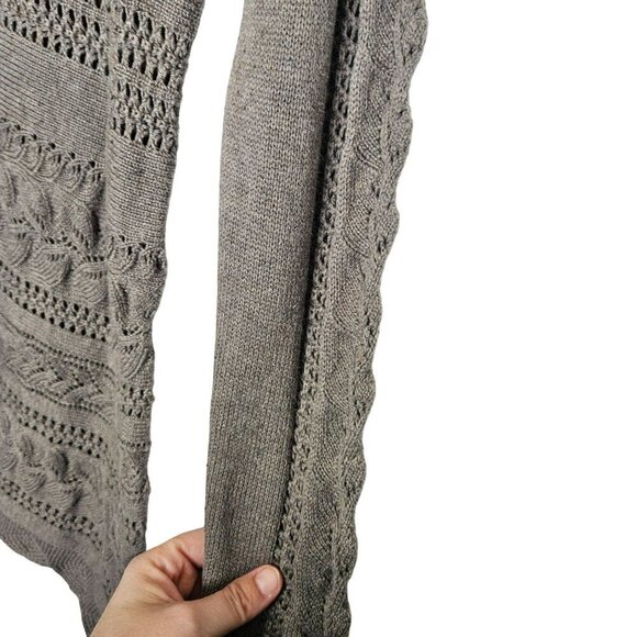 Sundance Womens Cable Open Knit Brown Sweater Dress‎ Silk Blend Unlined M - Picture 5 of 10